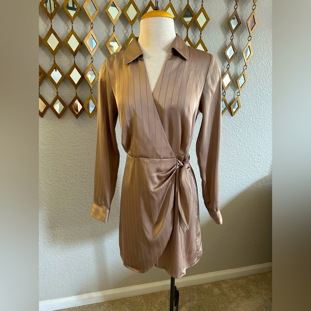 Hem & Thread Mocha Wrap Dress
